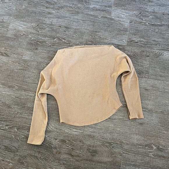 FREE PEOPLE Fuji Thermal Knit Asymmetric One Shoulder Long Sleeve Top Medium - Picture 2 of 5